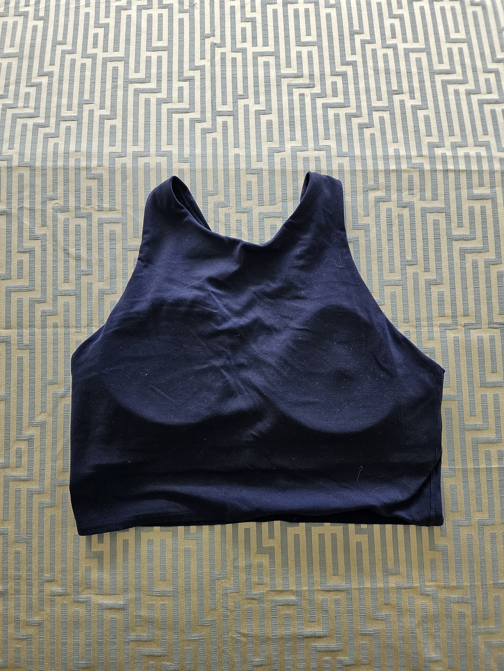 Athleta Navy Blue High-Neck Crop Top